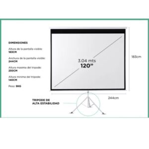 PANTALLA GADNIC PROYECTOR 120" C/TRIPODE